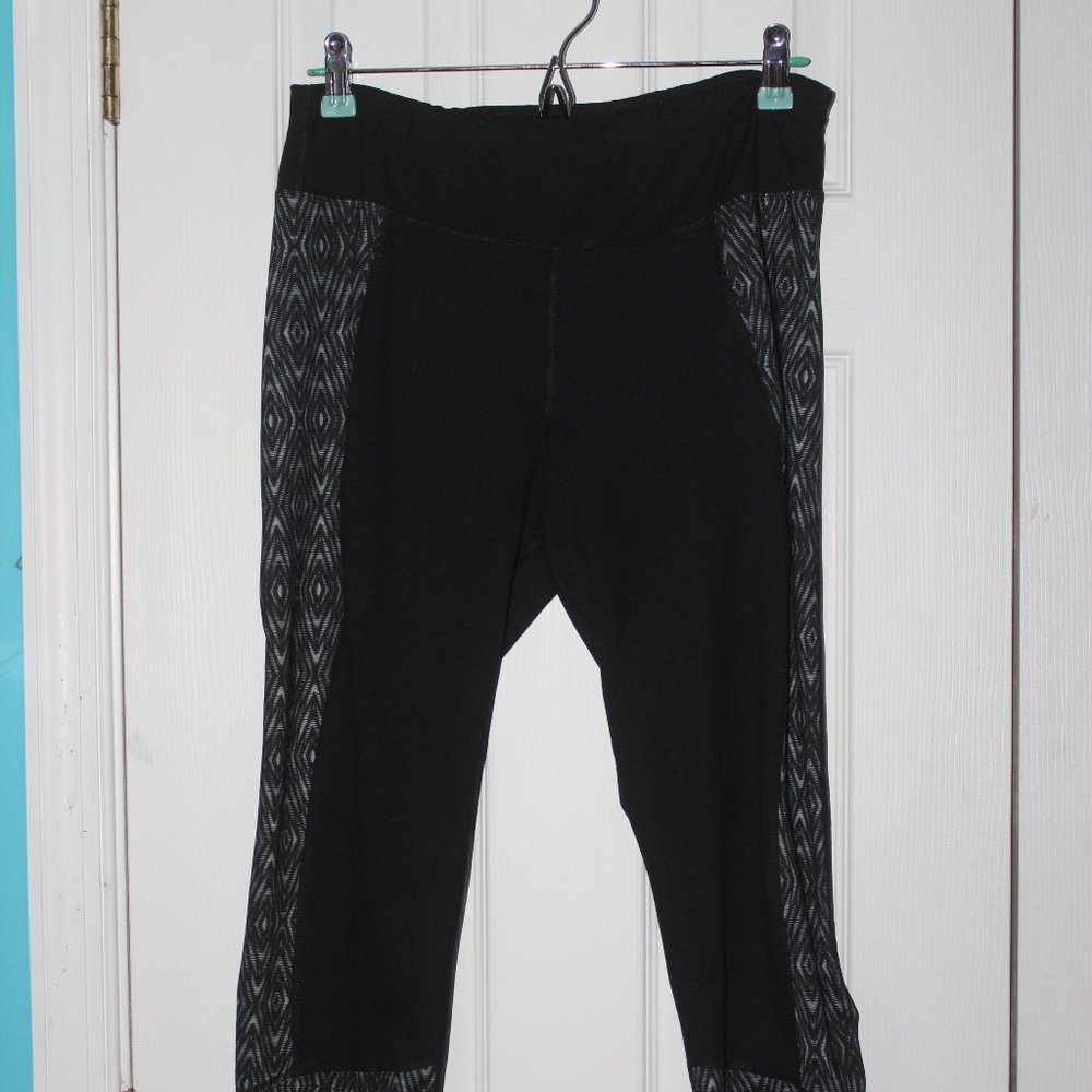 Black Athletic Leggings with Mesh Detail